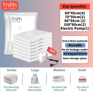 Travel Vacuum Storage Bag Space Saving Resealable Vacuum Bags Compression Bag