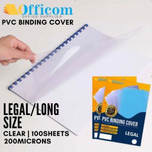 1 PACK LONG SIZE Clear PVC Binding Cover 200 Microns (100 Sheets/Pack) (N-CL-LR)