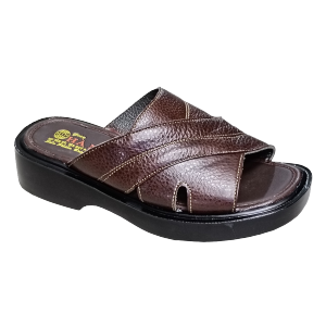 Dép Nam Quai Ngang Da Bò Thật HÀ NAM Đế Cao Dành Cho Người Thấp DN2042