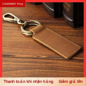 CS Chính hãng da retro da bò Keychain kim loại tôm hùm Clasp Mặt dây chuyền thời trang cá nhân chống mất xe Keyring keyholder