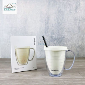 Ly nhựa 2 lớp LocknLock Cold Cup 360ml/600ml kèm ống nắp trượt đóng mở HAP523 HAP524 HAP525