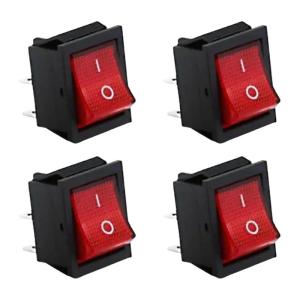 4pcs Illuminateds Rocker Switches Craft from Sturdy Plastic Suitable for Home Appliances and Craft Projects Supplies