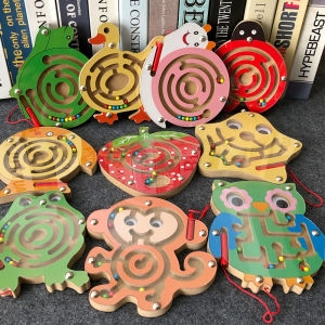Board Game Magnet Maze Wooden Board Puzzle Game Kids Educational Toys Mainan Maze Mainan Kanak Kanak