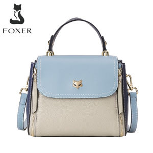 FOXER Womens Genuine Leather Shoulder Bags Crossbody Handbags Fashion Cross Body Purse Large Capacity Chic Totes Ladies Bag
