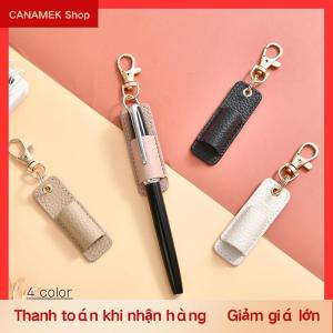 CS Xách tay PU da dây bút chủ Vòng cổ phong cách với Keychain bút trường hợp bút Pouch chịu mài mòn bền bút clip móc chìa khóa