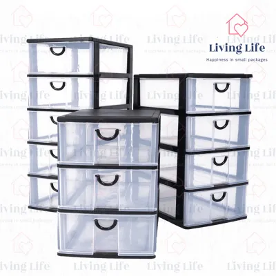 Living Life KY5007 3/4/5 Tier Storage Cabinet Drawer Organizer Kitchen Plastik Almari Rak Dapur Plastic Cupboard