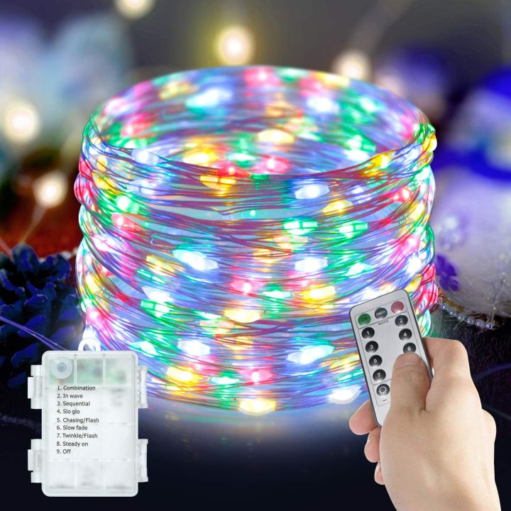 Waterproof Flexible String Lights Remote 10M100 LEDs 5M50LEDS Battery