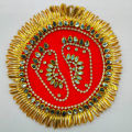 Traditional Lakshmi Charan Paduka Feet Pagla Floor Rangoli Decoration | Festival Decor | Diwali Decoration (Size :- 10cm | Pack of 1 pc). 