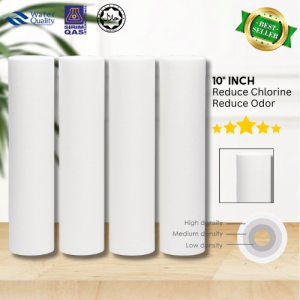 PP Cotton Sediment Filter 4-Pack | Water Filter Cartridge for Dispenser & Outdoor Use