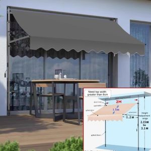 BAIERDI Outdoor Adjustable Sunshade Shelter Heavy Duty Folding Awning Canopy Courtyard Stable Support Frame For Patio Balcony