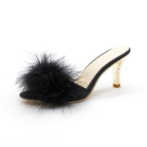 [Free Shipping] Womens Summer New Korean Style Thin Heel Sandals Open-Toe High-Heeled Slippers for Outdoor Wear
