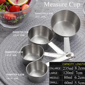 [Same Day Ship] 10PCS Measuring Cups Spoon Stackable Kitchen Stainless Steel Tablespoons Home Measuring Cups and Spoons Set