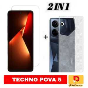 PROMO PAKET 2 INC 1 Tempered Glass TECNO POVA 5 / TECNO POVA 5 PRO / TECNO POVA Anti Gores Kaca Clear