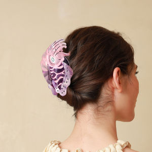 BEAUTYLADIES หวาน ที่หนีบผมปลาอะซิเตท กรดอะซิติก น็อคทิลูเซนต์ คลิปผมรูปสัตว์ โรงเรียน ซีรีส์มหาสมุทร คลิปฉลามวาฬ ผู้หญิง