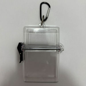 GG Transparent Storage Box Photocard Holder With Carabiner Waterproof Card Case Outdoor Square Dustproof Box Photo Storage Box