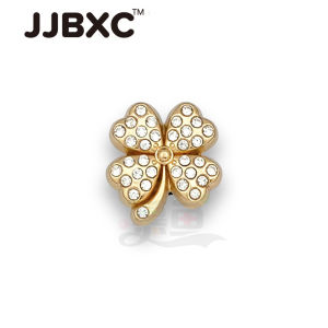 JJBXC CHARM Kim Loại Khóa Giày Chéo Phụ Kiện Giày Alice Đá Quý Thỏ Ngọc Trai Hoa DIY Thời Trang Giày Phụ Kiện