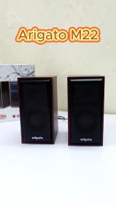 Loa Vi Tính 2.0 Mini Arigato M22 Vỏ Gỗ Âm Thanh Hay Có Chỉnh Âm Lượng-Dùng Cho PCLaptop...