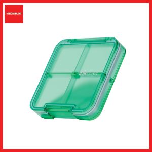 Ultra Slim 1.6cm Medicine Pill Box Food Grade Transparent Portable 4/7 Compartments Weekly Pill Organizer with Silicone