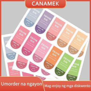 CANAMEK 100pcs 10 Sheets Thank You For Your Order Stickers Smile Decorative Sealing Stickers for Business Delivery Packaging Mailing Bag