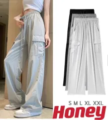 HoneyFashion--Suit Pants High Waist Slimming Elastic Waist