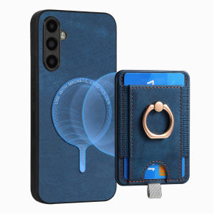 2 in 1 Detachable MagneCards Solt Leather Case For Samsung Galaxy A55 A35 A54 A24 S23 S24 Ultra S22 Plus S21 FE Ring Holder