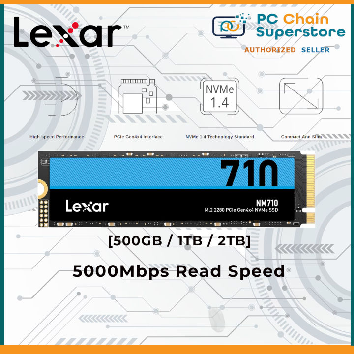 Lexar nm710 500gb 1tb 2tb m 2 2280 pcie gen 4 nvme ssd upto 5000