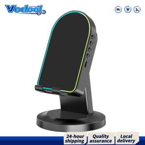 【Fast delivery】 อุปกรณ์เสียงพกพาไร้สาย Bluetooth 2-in-1 พร้อมไฟ RGB และที่วางโทรศัพท์ สำหรับความบันเทิงในบ้าน