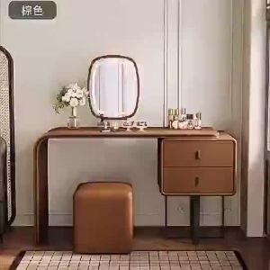Urban Echo Durable Leather Minimalist New Style Dressing With Mirror Bedroom Small Unit Vanity Table
