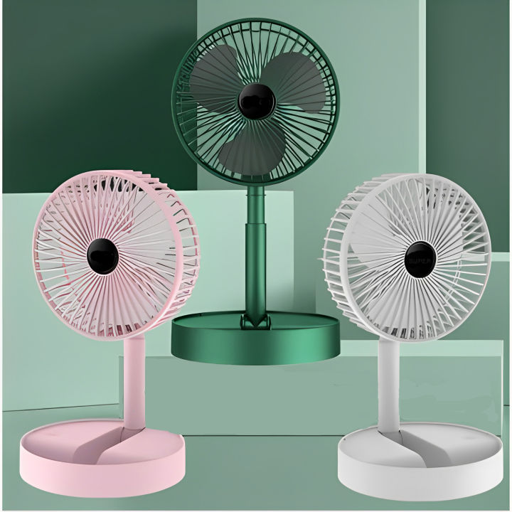 USB Rechargeable Telescopic Folding Floor Fan, 3 Speed Wind Control ...