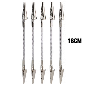 10pcs Kepala Ganda Klem Stainless Steel / Capit Buaya Berbahan Steel Dengan Kabel 18cm/28cm