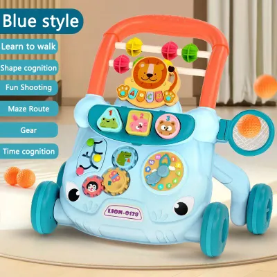 5in1 Baby Musical Walker Multifunctional Baby Push Walker Early Learning Toys Table Toddler Trolley