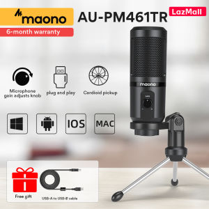 MAONO Official Store MAONO PM461TR USB Microphone Condenser Recording PC Mic for Online Teaching Meeting Livestreaming Gaming With Tripod Stand