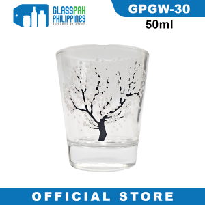 Glasspak 4pcs Set 50ml Sakura Tree Color Changing Shot Glass Alcohol Beer Glassware Bar Shot Glass Wine Glass Alcohol Drink Glass Drinkware Sakura Tree Design Grey To Pink With Cold Drinks Shot Party Glass
