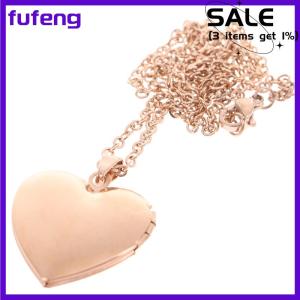 fufeng Mặt dây chuyền mề đay trái tim tình yêu cho Nam Nữ Vòng cổ hình ảnh Khung ảnh có thể mở được