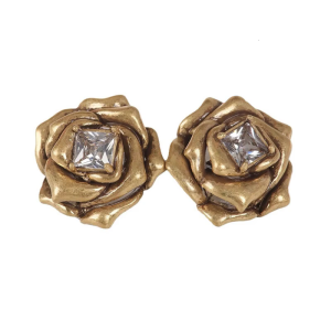 Multipurpose Delicate Gold Camellia Earrings Fashion Accessory for Women Portable Addition to Any Outfits or Occasion