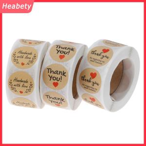 Heabety 500 cái Cảm ơn bạn dán con dấu nhãn Vòng giấy nhãn sticker cho trang trí