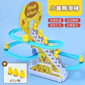 【SG Stock】Electric Duck Slide Track Toy with Light & Music Auto Stair Climbing Racing Game