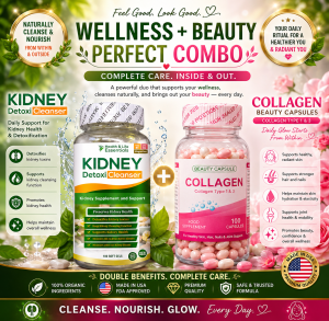 Kidney Herbal Wellness Supplement – 100 Softgels with Dandelion Cranberry Ginger & Botanical Blend