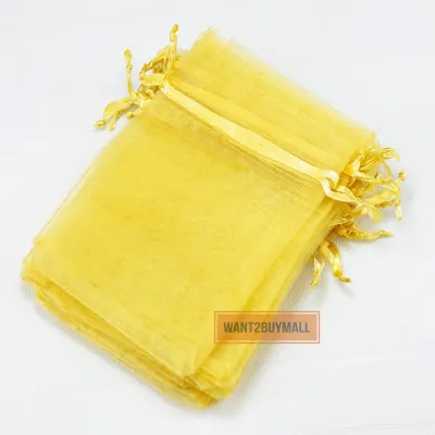 50/100pcs Organza Mesh Bag Drawstring Wedding Party Jewelry Candy Packaging Favour Birthday Gift Sarung Hadiah Telur 纱袋