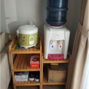 Rak Susun Serbaguna 2 Tingkat | Meja Susun | Rak Dispenser | Rak Rice Cooker Kayu