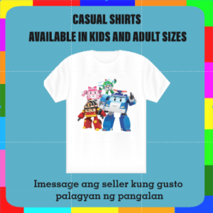 KAMEAMAN Robocar Poli Casual T-Shirt for Kids Boys - White with Robocar Poli Characters