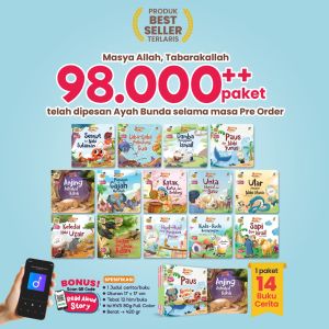 buku paket dongeng cerita hewan anak islami bergambar sebelum pengantar tidur 1 2 3 tahun