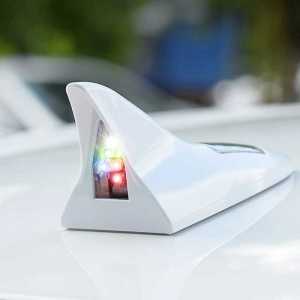 COD VigoAcme Variasi Lampu Mobil Sirip Hiu Tenaga Surya Shark Fin Warning Light Car Solar 8 LED Antena Sirip Hiu Dengan Lampu Cas Matahari