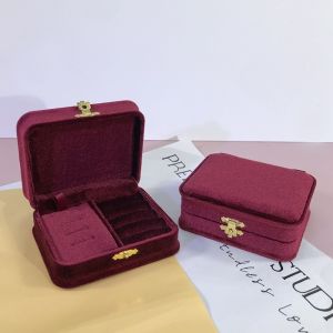PAZNUL Velvet Flocking Jewelry Storage Case Elegant Sturdy Buckle Necklace Storage Box Compact Jewellery Organizer Jewelry Storage