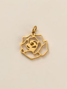 Square titanium steel pendant 12 stone birthday 12 DIY accessories necklace womens stone pendant colored zircon birthday lily h2609
