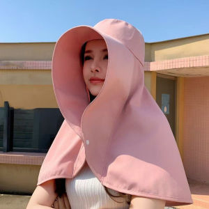 Sun Protection Hat Large Brim Women UV Protector Cap Breathable Big Brim Summer Outdoor Sun Hat Neck Shawl Bucket Hat