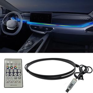 Car Dashboard (1 To 2 ) Ambient Lights RGB Universal LED Interior Hidden Acrylic Strip Car Ambience Light Strap Dash LED