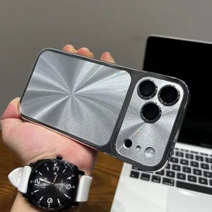 Plating Aurora Laser CD Texture Shockproof Phone Case For iPhone 17 16 15 14 13 Pro Max Instantly Change 17 Large Window Cover