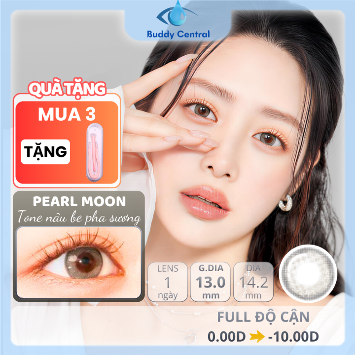 Lens 1 ngày có màu Clalen Iris | Pearl Moon | 1 cặp | BC 8.6 DIA 14.2 ...