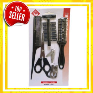 Set Peralatan Salon Profesional 7in1 - Gunting Rambut Sisir Penata Rambut & Sisir Jari - Warna Layu Hitam
